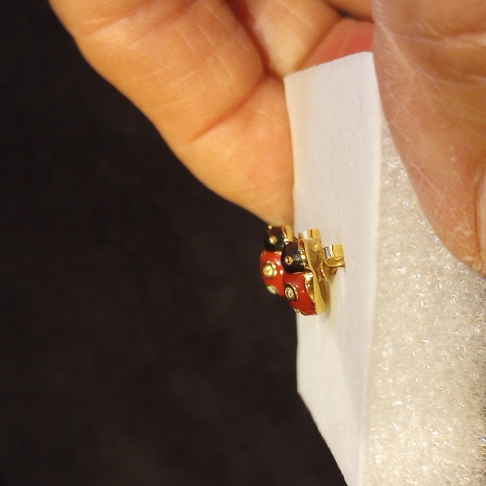 Swarovski Ladybug Earrings - Picture 2 of 4